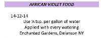African Violet Food 14-12-14